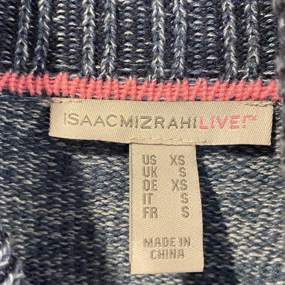 Isaac Mizrahi Live Womens Blue Marled Turtleneck Tunic Sweater A295807 XS - Picture 3 of 7